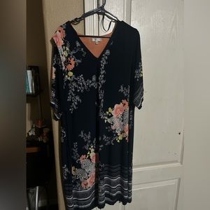 Navy blue dress with flowers